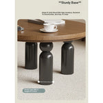 Solid Wood Coffee Table Set - Modern Round Design for Living Room - Stylish and Functional Centerpiece - Durable & Elegant End Tables hch-3095