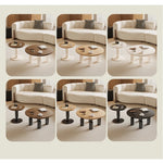 Solid Wood Coffee Table Set - Modern Round Design for Living Room - Stylish and Functional Centerpiece - Durable & Elegant End Tables hch-3095
