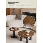 Solid Wood Coffee Table Set - Modern Round Design for Living Room - Stylish and Functional Centerpiece - Durable & Elegant End Tables hch-3095