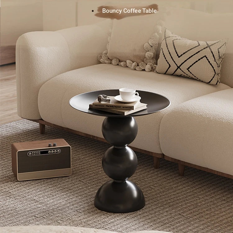 Sleek Modern Black Coffee Table with Unique Bubble Design for Stylish Living Spaces hch-3096