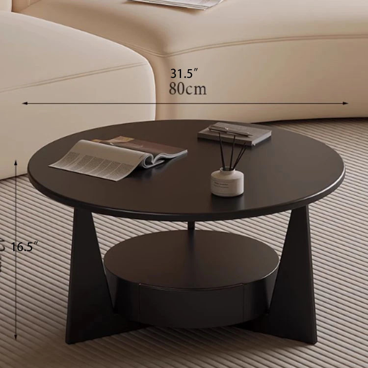 Modern Round Coffee Table Set - Sleek Wood Finish with Stylish Base for Living Room Decor hch-3098