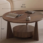 Modern Round Coffee Table Set - Sleek Wood Finish with Stylish Base for Living Room Decor hch-3098