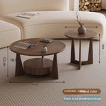 Modern Round Coffee Table Set - Sleek Wood Finish with Stylish Base for Living Room Decor hch-3098