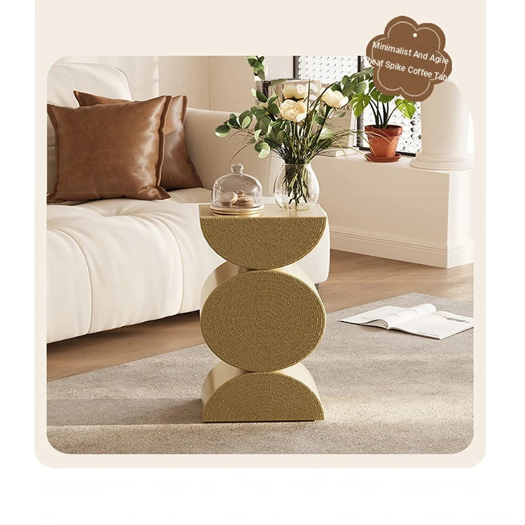 Stylish Round Gold Coffee Table - Modern Accent Furniture for Living Room Décor hch-3099