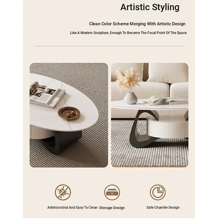 Stylish Sintered Stone Coffee Table with Modern Design for Living Room Elegance hch-3101