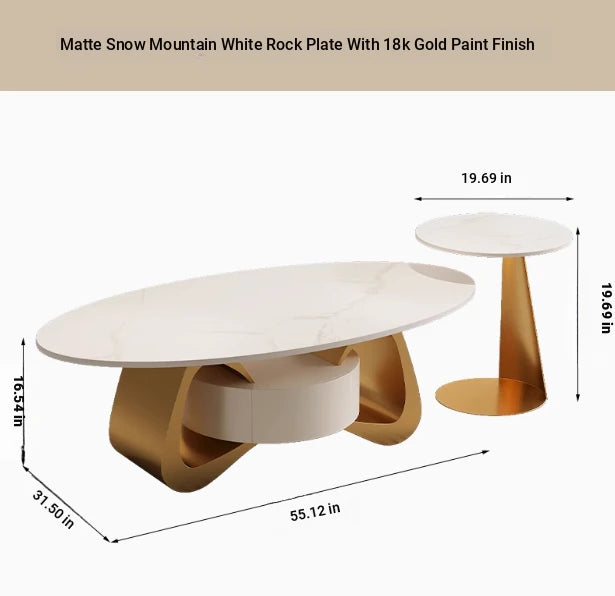 Stylish Sintered Stone Coffee Table with Modern Design for Living Room Elegance hch-3101