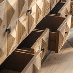 Rustic Charm Chinese Fir Cabinet with Geometric Design – Elegant Storage Solution hdst-4218