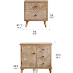Elegant Floral Carved Bedside Cupboard in Chinese Fir & Density Board hdst-4219