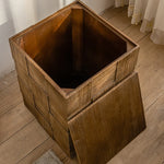 Stylish Chinese Fir Bedside Cupboard - Modern Checkerboard Design hdst-4221