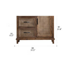 Rustic Chinese Fir Cabinet with Woven Details - Stylish Storage Solution hdst-4222