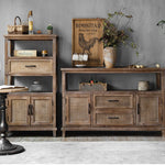 Rustic Chinese Fir Cabinet with Woven Details - Stylish Storage Solution hdst-4222