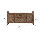 Rustic Chinese Fir Cabinet with Woven Details - Stylish Storage Solution hdst-4222