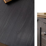 Elegant Black Bedside Cupboard with Geometric Design - Fir and Density Board hdst-4223