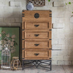 Vintage Chinese Fir Cabinet with Rustic Charm and Storage Drawers hdst-4231