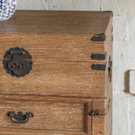 Rustic Charm Bedside Cupboard with Chinese Fir and Density Board - Vintage Style Storage Solution hdst-4232