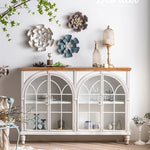 Elegant Pine and Glass Bedside Cupboard - Vintage Style with Ample Storage hdst-4237