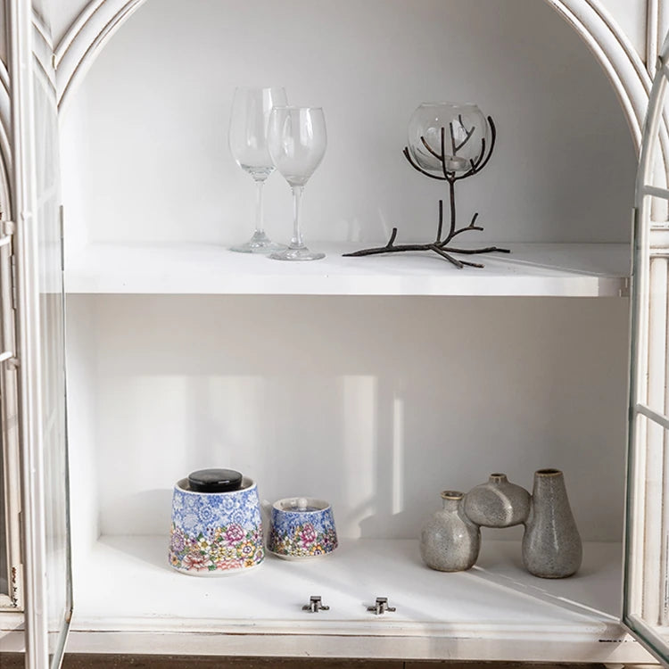 Elegant Pine and Glass Bedside Cupboard - Vintage Style with Ample Storage hdst-4237