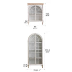 Elegant Pine and Glass TV Cabinet with Arched Design | Stylish Living Room Storage hdst-4238