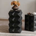 Geometric Black Pine Nightstand - Chic Bedside Cupboard for Modern Interiors hdst-4247