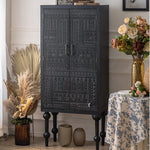 Elegant Carved Pine Cabinet for Stylish Home Decor - Modern Storage Solution hdst-4251