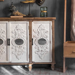 Vintage Charm Cabinet with Intricate Carvings - Chinese Fir and Density Board Design hdst-4255