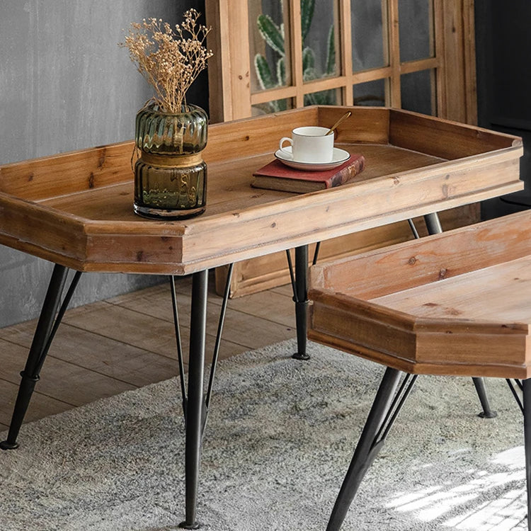 Vintage Chinese Fir Tea Table Set with Sleek Modern Design hdst-4257