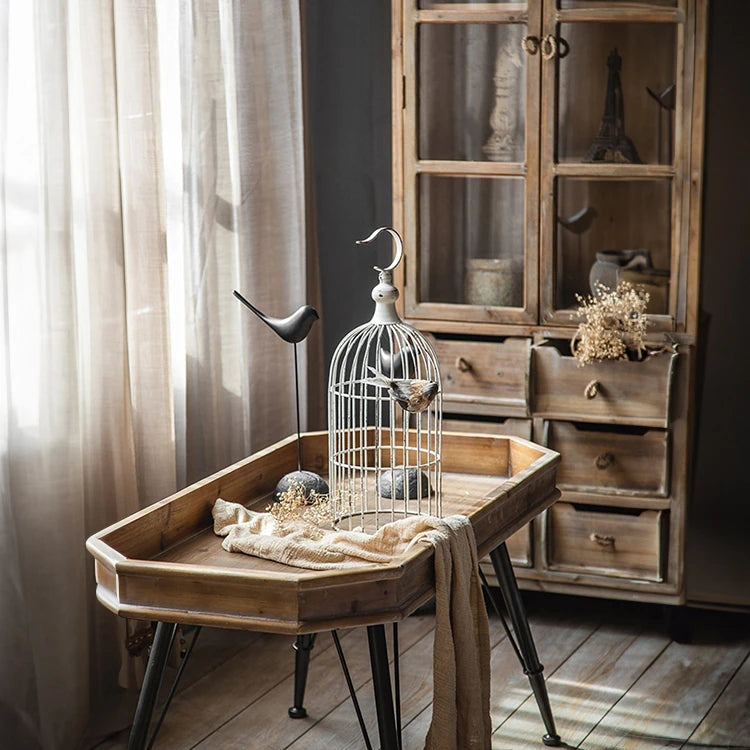 Vintage Chinese Fir Tea Table Set with Sleek Modern Design hdst-4257