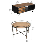 Rustic Chinese Fir and Glass Cabinet with Drawers - Stylish Storage Solution hdst-4302