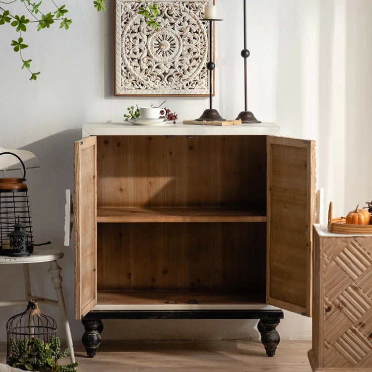 Stylish Chinese Fir Cabinet with Intricate Pattern Design for Elegant Living Spaces hdst-4304