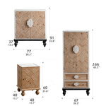 Modern Bedside Cupboard with Elegant Woven Design - Chinese Fir and Density Board Construction hdst-4305