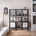 Stylish Black Density Board Storage Rack - Modern Shelving for Home & Office hdst-4306