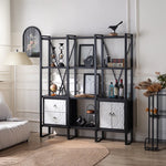 Stylish Black Density Board Storage Rack - Modern Shelving for Home & Office hdst-4306