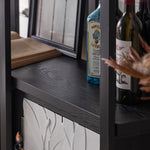 Stylish Black Density Board Storage Rack - Modern Shelving for Home & Office hdst-4306