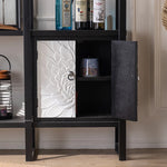 Stylish Black Density Board Storage Rack - Modern Shelving for Home & Office hdst-4306