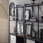 Stylish Black Density Board Storage Rack - Modern Shelving for Home & Office hdst-4306
