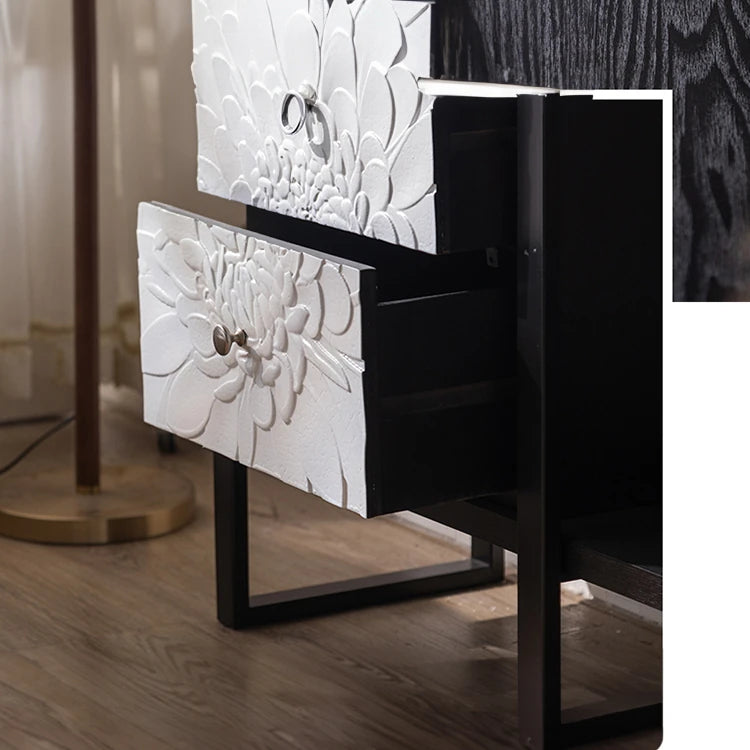 Stylish Black Density Board Storage Rack - Modern Shelving for Home & Office hdst-4306