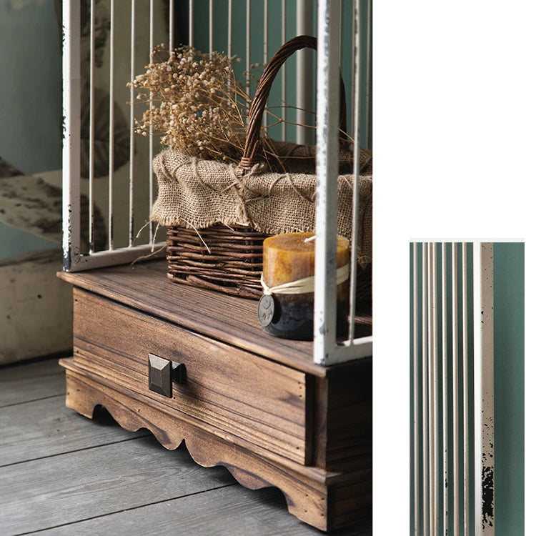 Freestanding Solid Wood Storage Rack with Modern Rustic Design hdst-4310