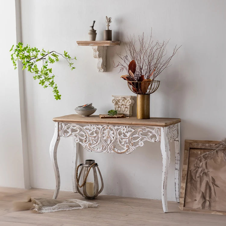 Vintage Style Chinese Fir Storage Rack with Glass Detailing - Elegant Home Decor hdst-4316