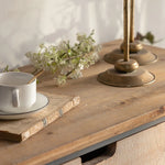 Rustic Charm Multi-Tier Cabinet with Chinese Fir & Sleek Metal Design hdst-4320