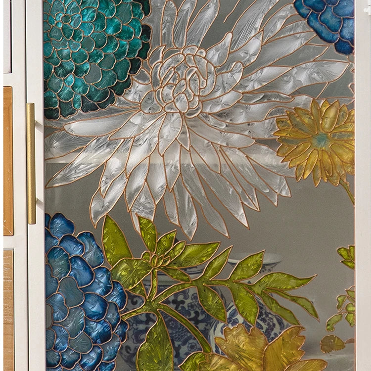 Stylish Chinese Fir Cabinet with Tempered Glass Doors - Modern Accent Storage Unit hdst-4322