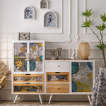 Stylish Chinese Fir Cabinet with Tempered Glass Doors - Modern Accent Storage Unit hdst-4322