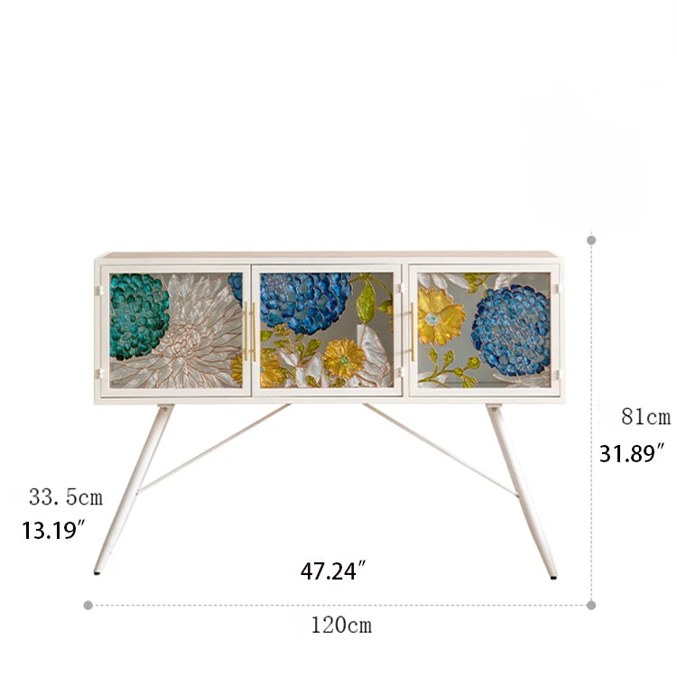 Stylish Chinese Fir Cabinet with Tempered Glass Doors - Modern Accent Storage Unit hdst-4322