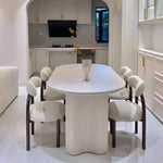 Modern Oval Marble Dining Table - Elegant Design for Chic Interiors hfcjp-4001