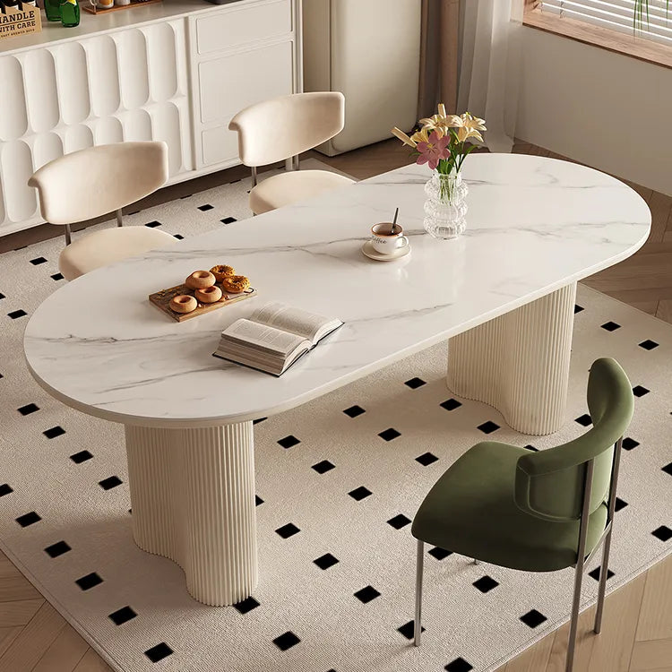 Modern Oval Marble Dining Table - Elegant Design for Chic Interiors hfcjp-4001