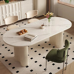 Modern Oval Marble Dining Table - Elegant Design for Chic Interiors hfcjp-4001