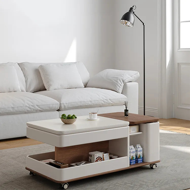 Modern Marble Coffee Table with Smart Storage and Sleek Design hfcjp-4004