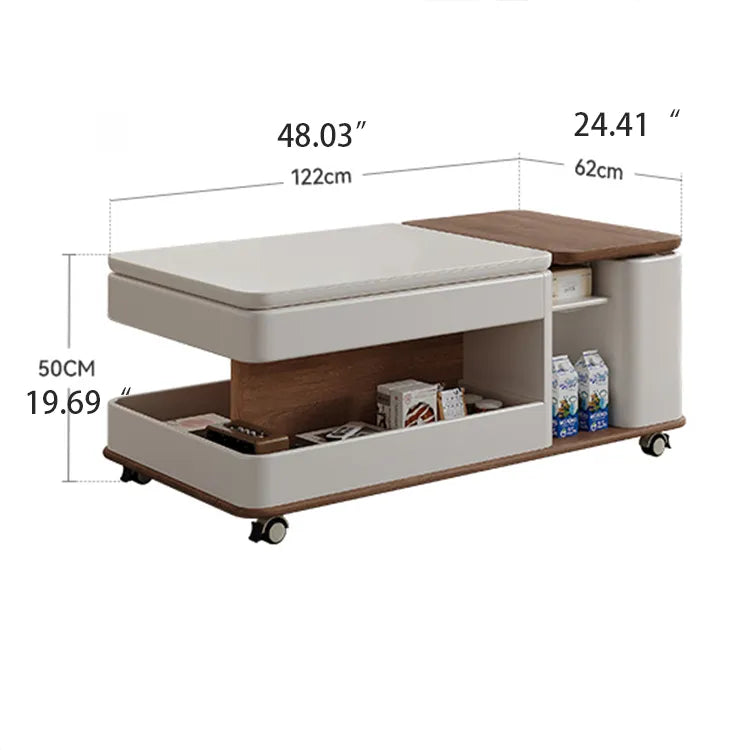 Modern Marble Coffee Table with Smart Storage and Sleek Design hfcjp-4004