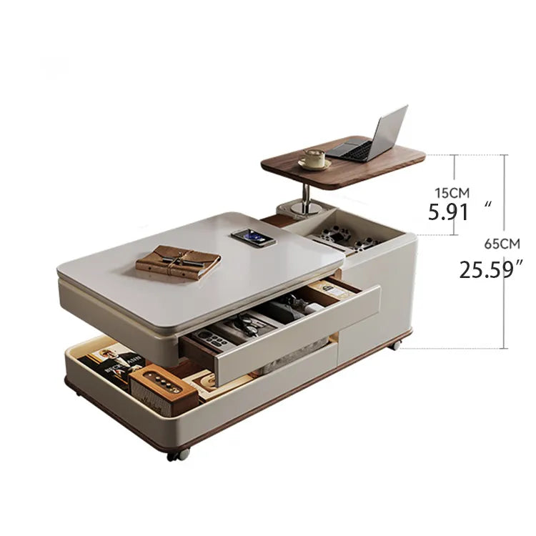 Modern Marble Coffee Table with Smart Storage and Sleek Design hfcjp-4004