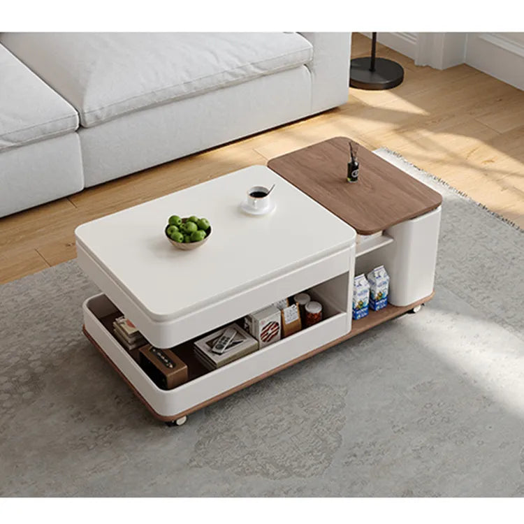 Modern Marble Coffee Table with Smart Storage and Sleek Design hfcjp-4004