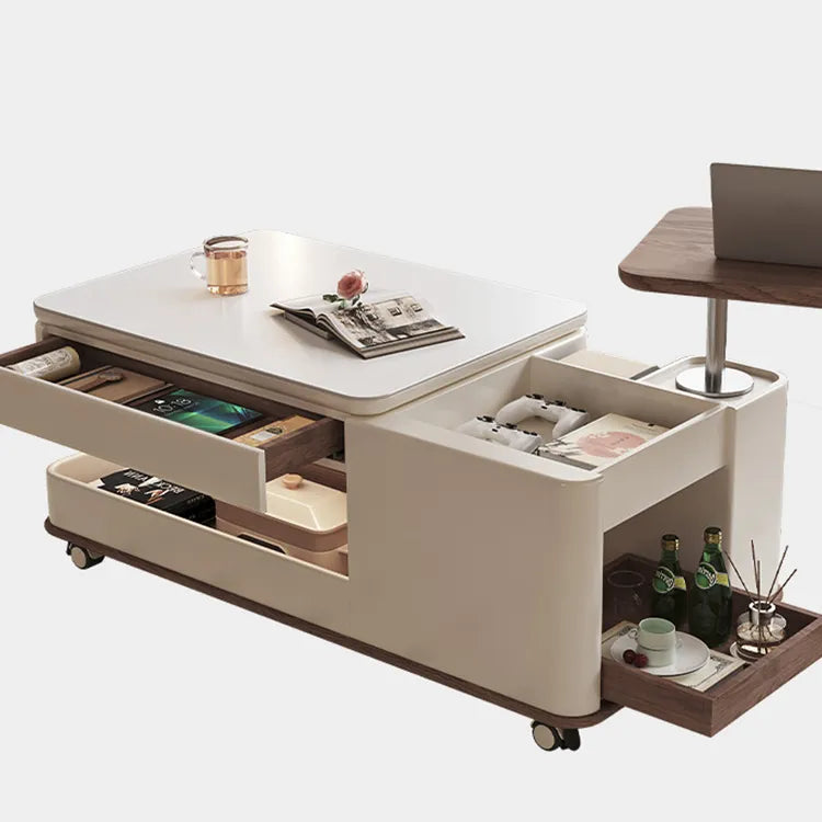 Modern Marble Coffee Table with Smart Storage and Sleek Design hfcjp-4004